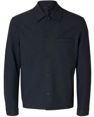 SELECTED Jassen ,Blauw ,Leer Overhemden