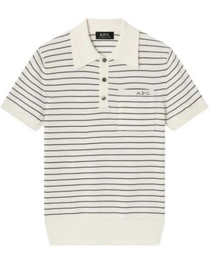 A.P.C. Tops ,Katoen Polo Aline - Wit