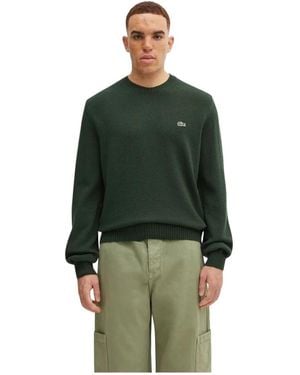 Lacoste Wool Crew Neck Sweater - Groen