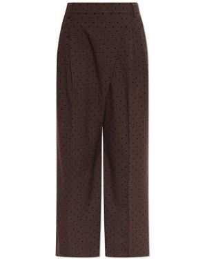 Ganni Wide Trousers - Brown