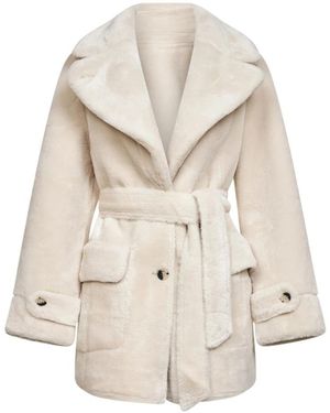 Urbancode Jassen ,Faux Fur & Shearling Jas - Naturel