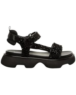 Jeannot Flat Sandals - Negro