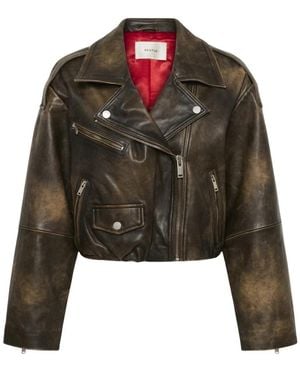 Gestuz Leather Jackets - Green