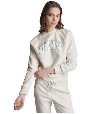 DKNY Hoodies & Sweatvesten ,Katoen Sportieve Sweater Met Logo - Grijs