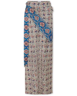 Rabanne Rokken ,Veelkleurig ,Satijn Paisley Bandana Satijnen Lange Rok - Blauw
