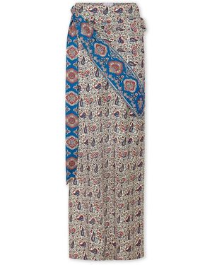 Rabanne Rokken ,Veelkleurig ,Satijn Paisley Bandana Satijnen Lange Rok - Blauw