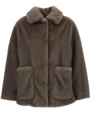 Herno Jacke Aus Kunstpelz & Lammfellimitat - Braun