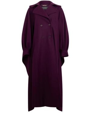 Alberta Ferretti Double-Breasted Coats - Violet