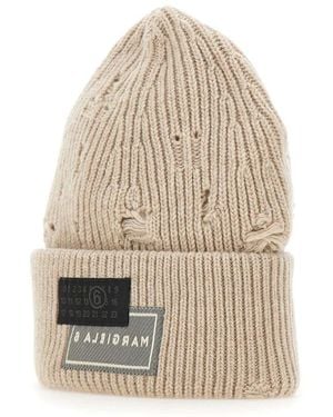 MM6 by Maison Margiela Patch Logo Beanie - Naturel