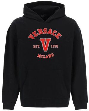 Versace Kapuzenpullover Mit Kängurutasche - Blau