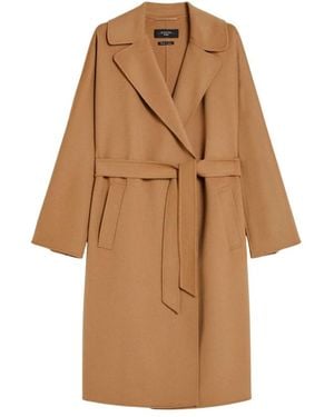 Weekend by Maxmara Eleganter wollmischung wickelmantel - Braun