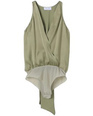 Blumarine Satin-schleifen-body - Grün