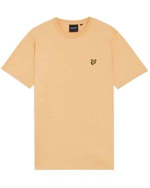 Lyle & Scott Tops ,Katoen Effen Katoenen Ronde Hals T-Shirt - Naturel