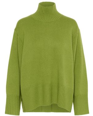 Inwear Weicher Strickpullover Mit Stehkragen Kelp Forest - Grün