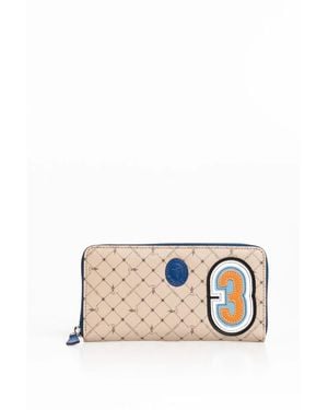 Trussardi Portafoglio con zip e patch numerica - Neutro