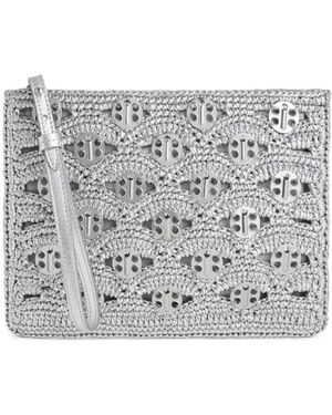 Rabanne Raphia Pouch Clutch Tas - Metallic