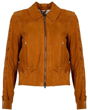 Patrizia Pepe Leather Jacket - Braun