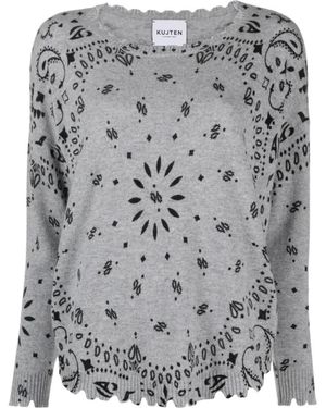 Kujten Truien & Vesten ,Grijs ,Round-Neck Truien