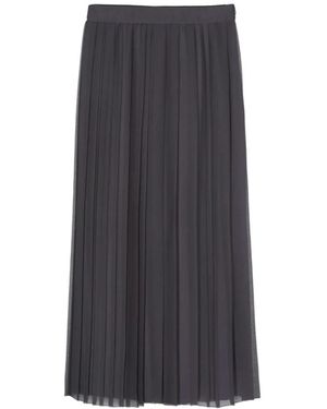 Eleventy Rokken ,Grijs ,Chiffon High-Waisted Geplooide Chiffon Rok