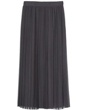 Eleventy Rokken ,Grijs ,Chiffon High-Waisted Geplooide Chiffon Rok
