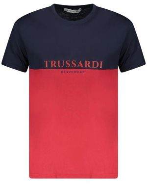 Trussardi Tops ,Veelkleurig ,Katoen Rode Katoenen T-Shirt - Blauw