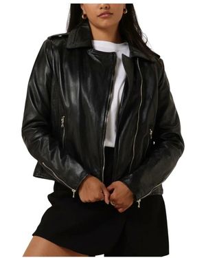 Ibana Jassen ,Zwart ,Leer Bear Blaze Leren Jas
