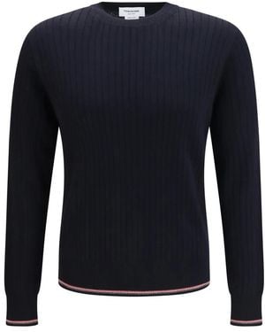 Thom Browne Round-Neck Knitwear - Bleu