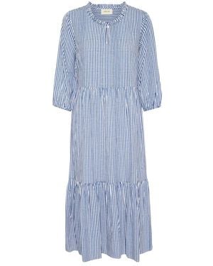 Cream Crtiah Flounce Jurk - Blauw