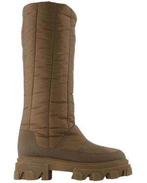 Gia Borghini Tall Puffer Boots - Brown