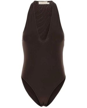 Zimmermann Luna Halter Bodysuit - Bruin