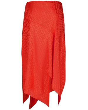 Fendi Rokken ,Rood ,Ff Jacquard Midi Rok