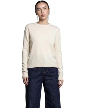 Kaos Gebreide Trui Met Ronde Hals - Naturel