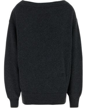 MM6 by Maison Margiela Merino-Woll-Strickkleid - Blau