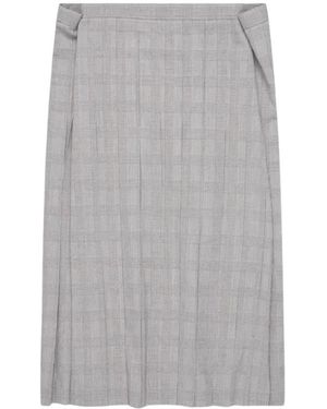 Junya Watanabe Plissé Rok Met Glen Check-Ruit - Grijs
