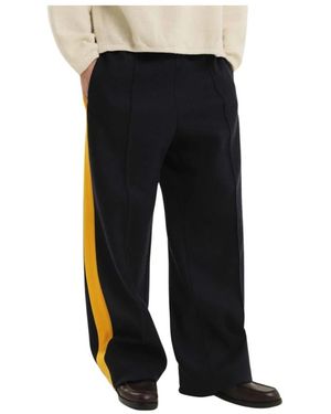 1989 STUDIO Broeken ,Blauw ,Blauwe Baggy Losse Broek - Zwart