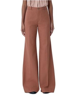 Chloé High Rise Wide-Leg Hose - Braun