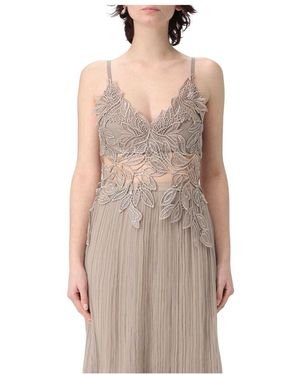 Alberta Ferretti Makramee-Foliage-Kleid - Braun