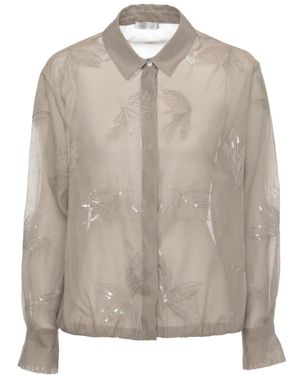 Panicale Bluse Mit Paillettendetails - Natur