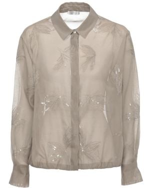 Panicale Overhemden ,Pailletten Blouse Met Paillettendetails - Naturel