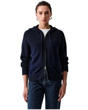 KENZO Signature Strick-Reißverschluss-Hoodie - Blau