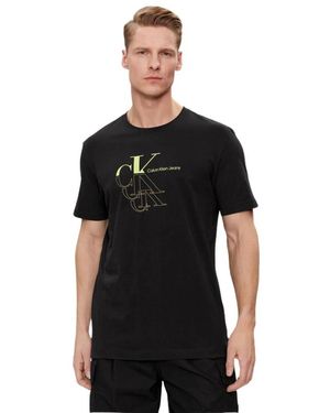 Calvin Klein T-Shirt Met Print - Zwart