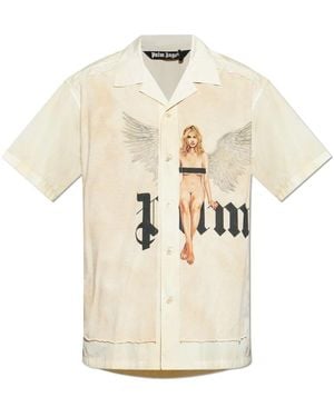 Palm Angels Shirt Mit Druck - Natur