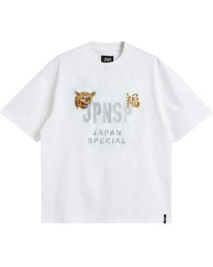 Taion Tops ,Wit ,T-Shirt Geborduurde Voorkant