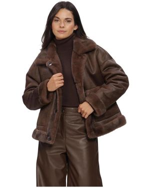 Studio AR by ARMA Jassen ,Bruin ,Polyester Faje Faux Mink Jas
