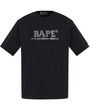 A Bathing Ape T-Shirt Mit Logo - Schwarz