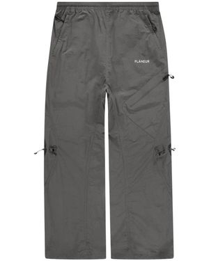 flâneur Broeken ,Grijs ,Nylon Grijze Nylon Utility Broek