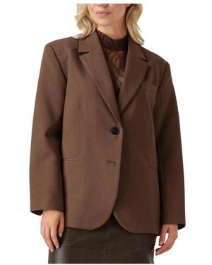 Suncoo Taupe Blazer Voor Veelzijdige Stijl - Bruin