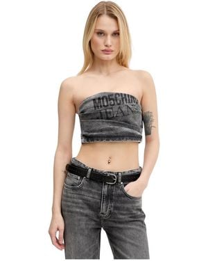 Moschino Denim Crop Top - Grau