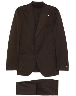 Luigi Bianchi Single Breasted Suits - Zwart