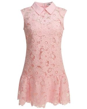 Self-Portrait Lace Collared Mini Dress - Roze